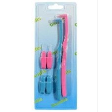Set of 2 mono-bundle toothbrushes + 6 interdental brushes 0.7 mm